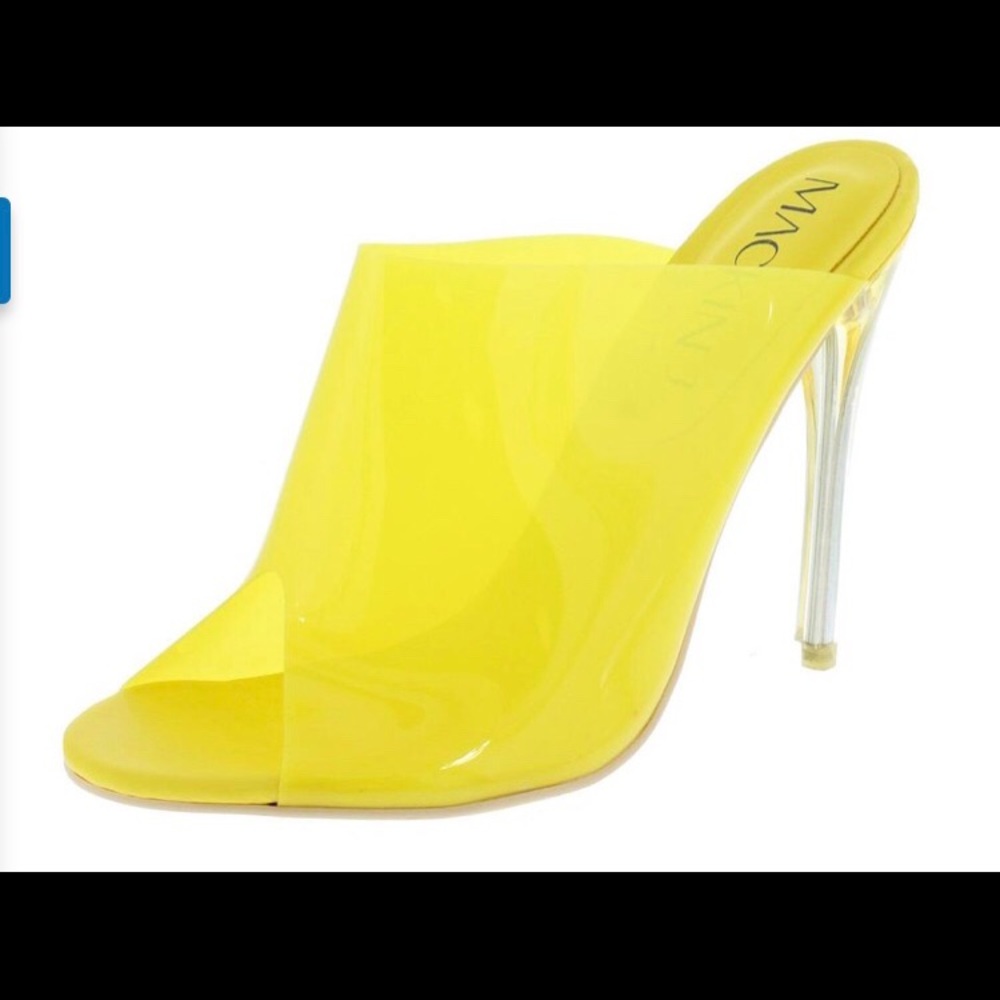 (Sale)New Yellow transparent heel